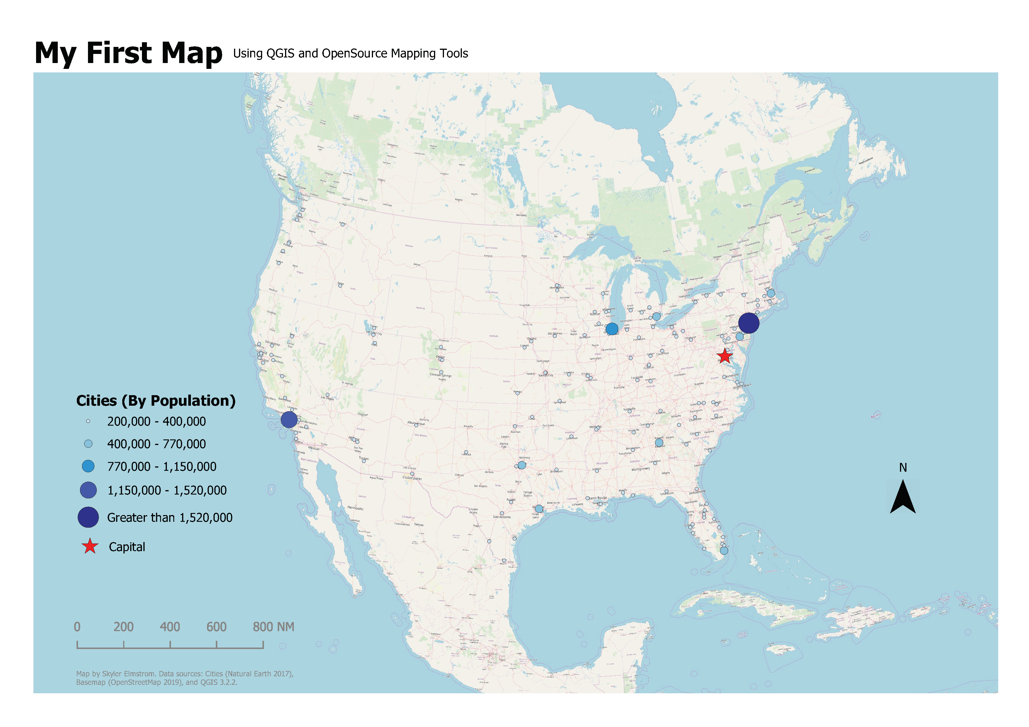 Map 1 - Basic QGIS Map Output